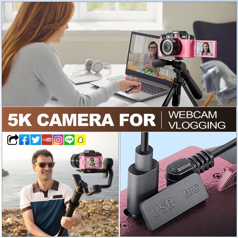 5K CAMERA FOR WEBCAM VLOGGING

MIC USB