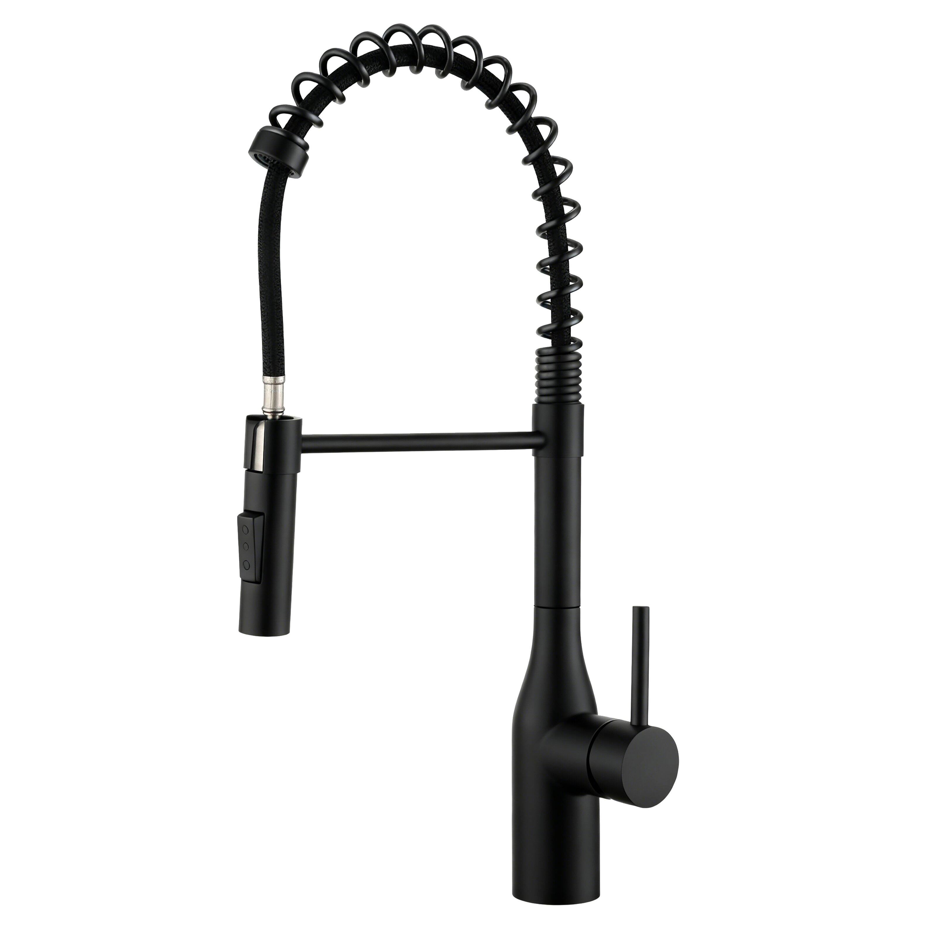 Bothwa Home - Spring 19.5 - Inch Kitchen Faucet - Matte Black