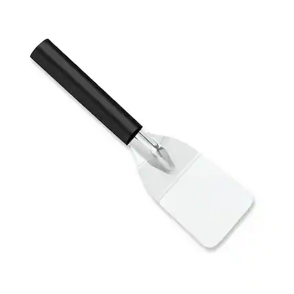 Front. Rada - Cutlery 2-Inch Mini Server Solid Turner Spatula, Black Handle - Black.