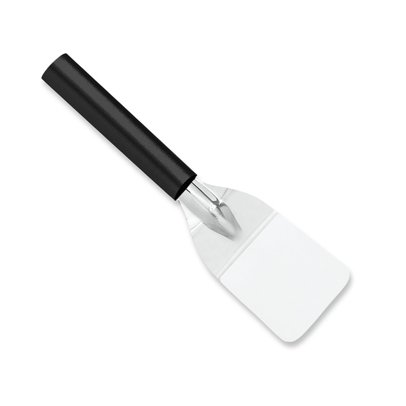 Front. Rada - Cutlery 2-Inch Mini Server Solid Turner Spatula, Black Handle - Black.