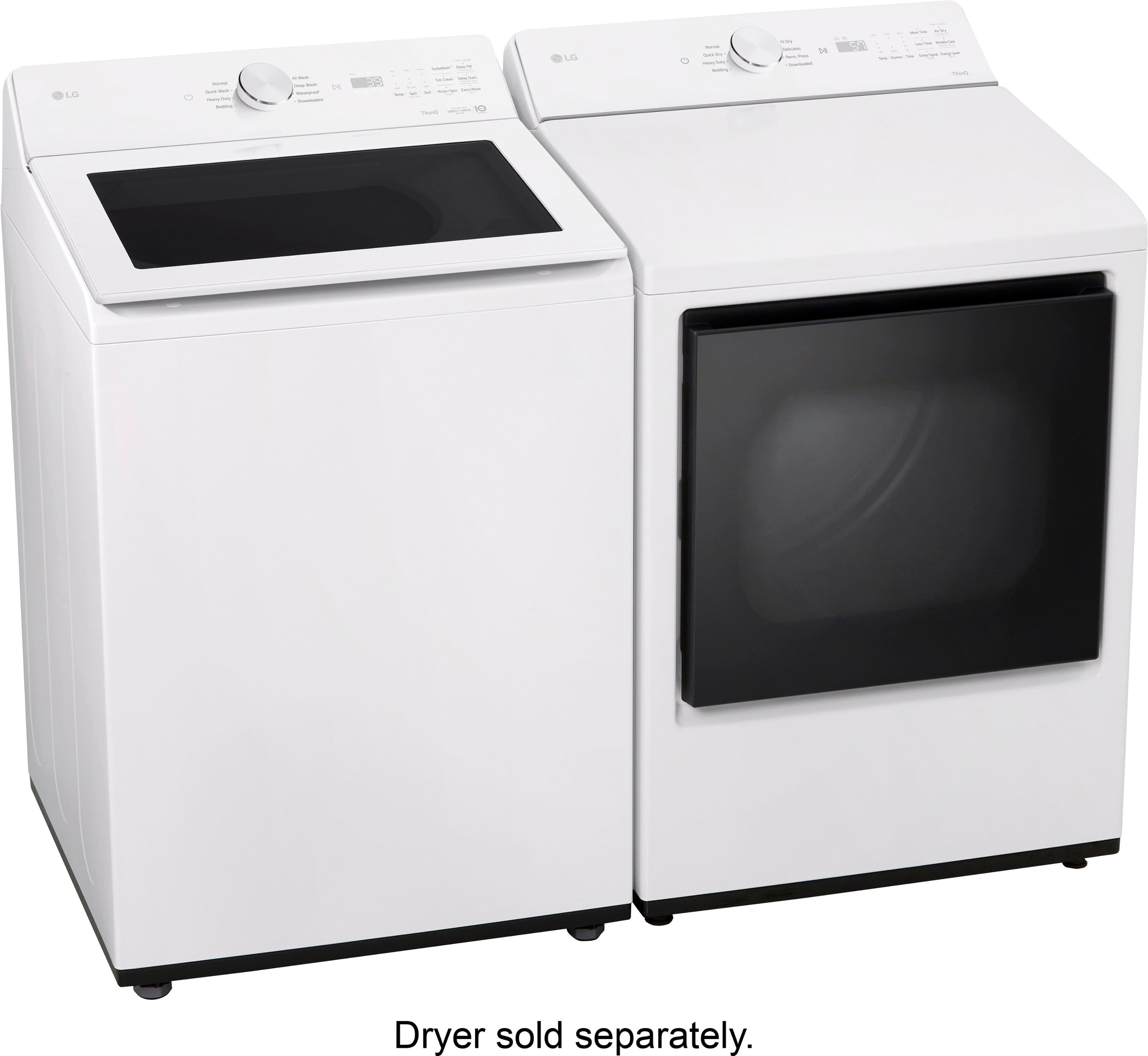 The text on the image reads "Dryer sold separately."