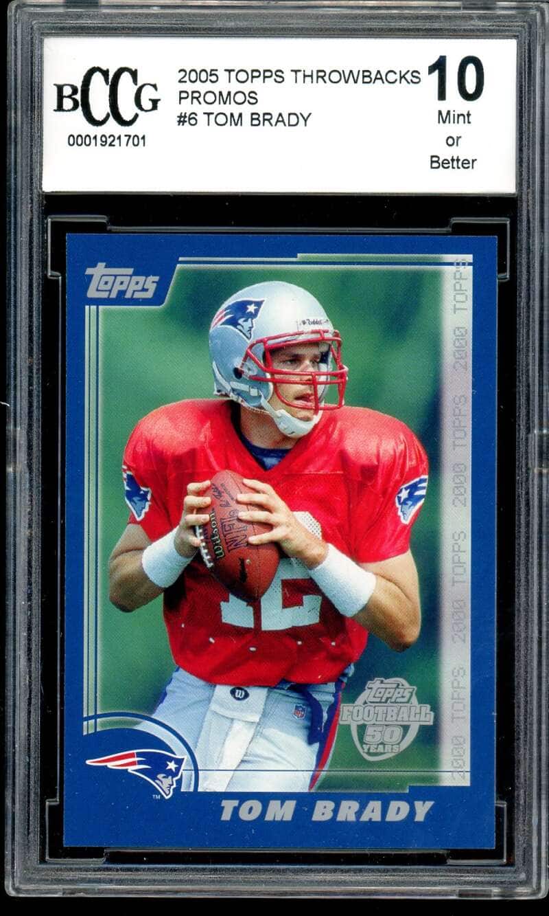 Tom Brady Card 2005 Topps Throwbacks Promos #6 BGS BCCG 10