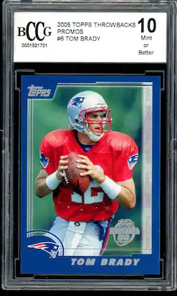 Tom Brady Card 2005 Topps Throwbacks Promos #6 BGS BCCG 10