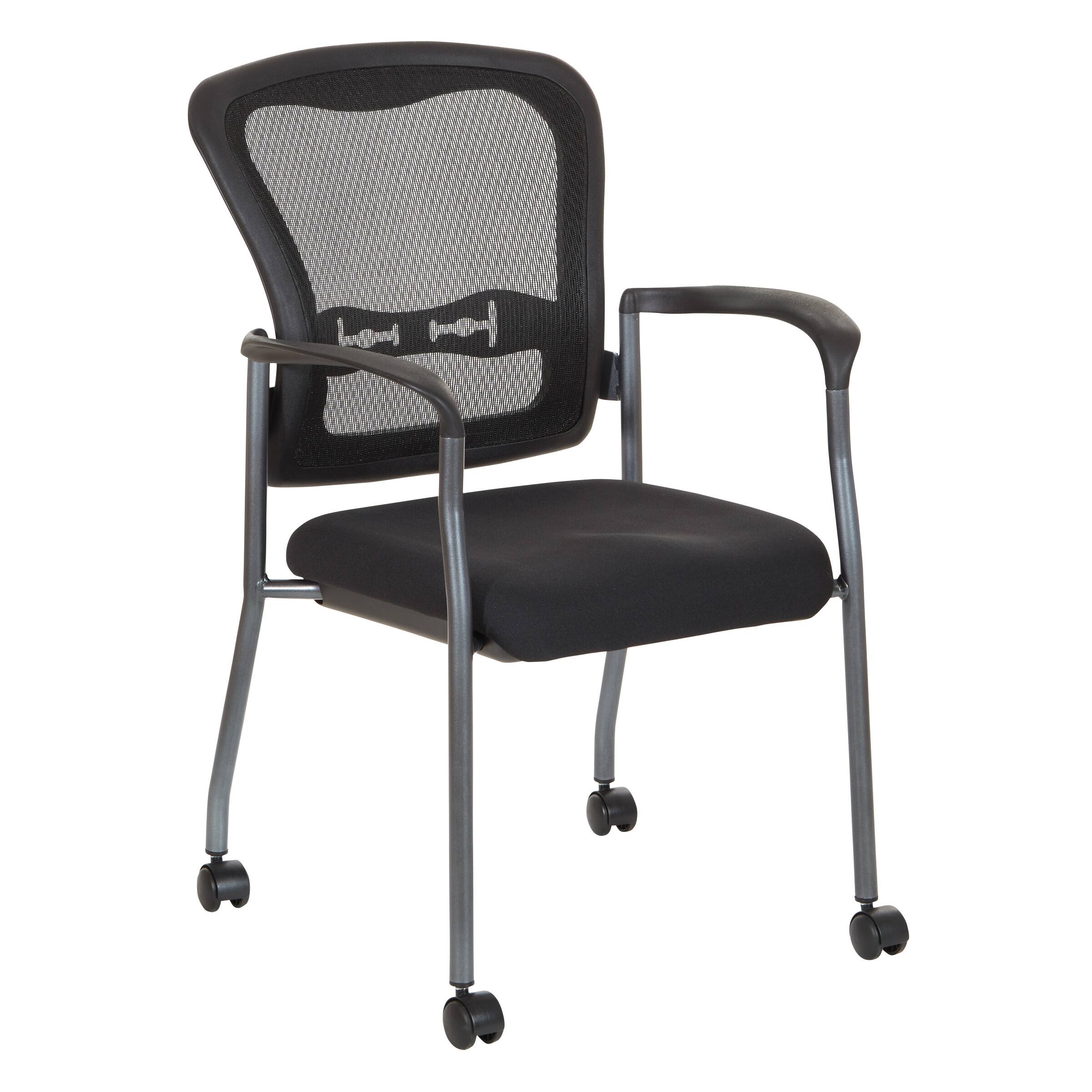 Angle. Office Star Products - Titanium Visitors Chair with Arms - Coal.