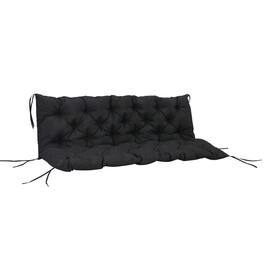 Outsunny - 59" x 38" Tufted Bench Cushion for Outdoor Furniture, 3-Seater Replacement for Swing Chair, Patio Sofa/Couch - Black