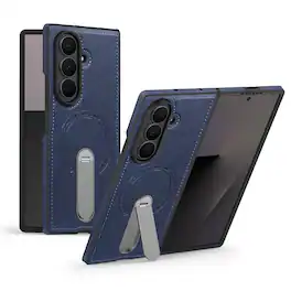 Dteck - for Samsung Galaxy Z Fold7 Slim Case with Integrated Kickstand,Shockproof Non-Slip Hybrid Cover,Compatible with Mag Safe - Blue