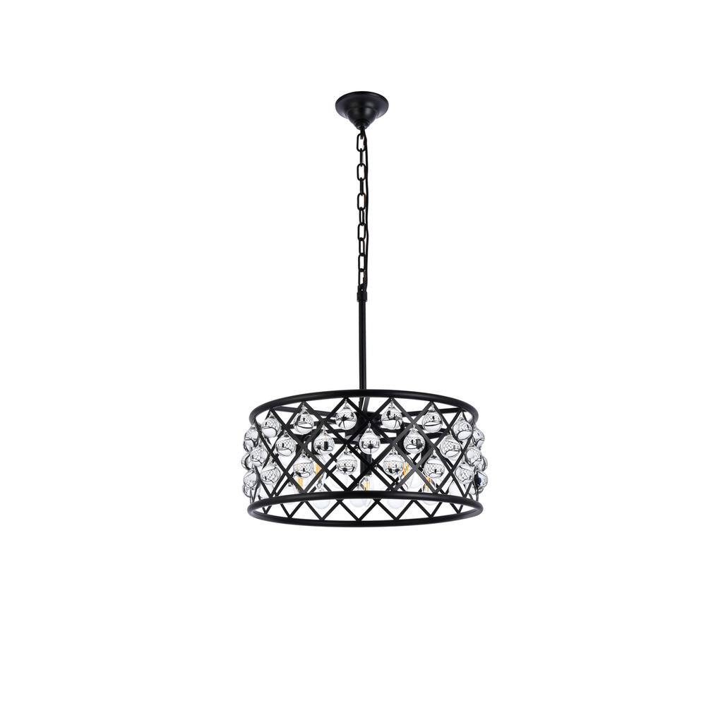 Back. Urban Classic - Madison 5 light Matte Black Pendant Clear Royal Cut Crystal - Matte Black.