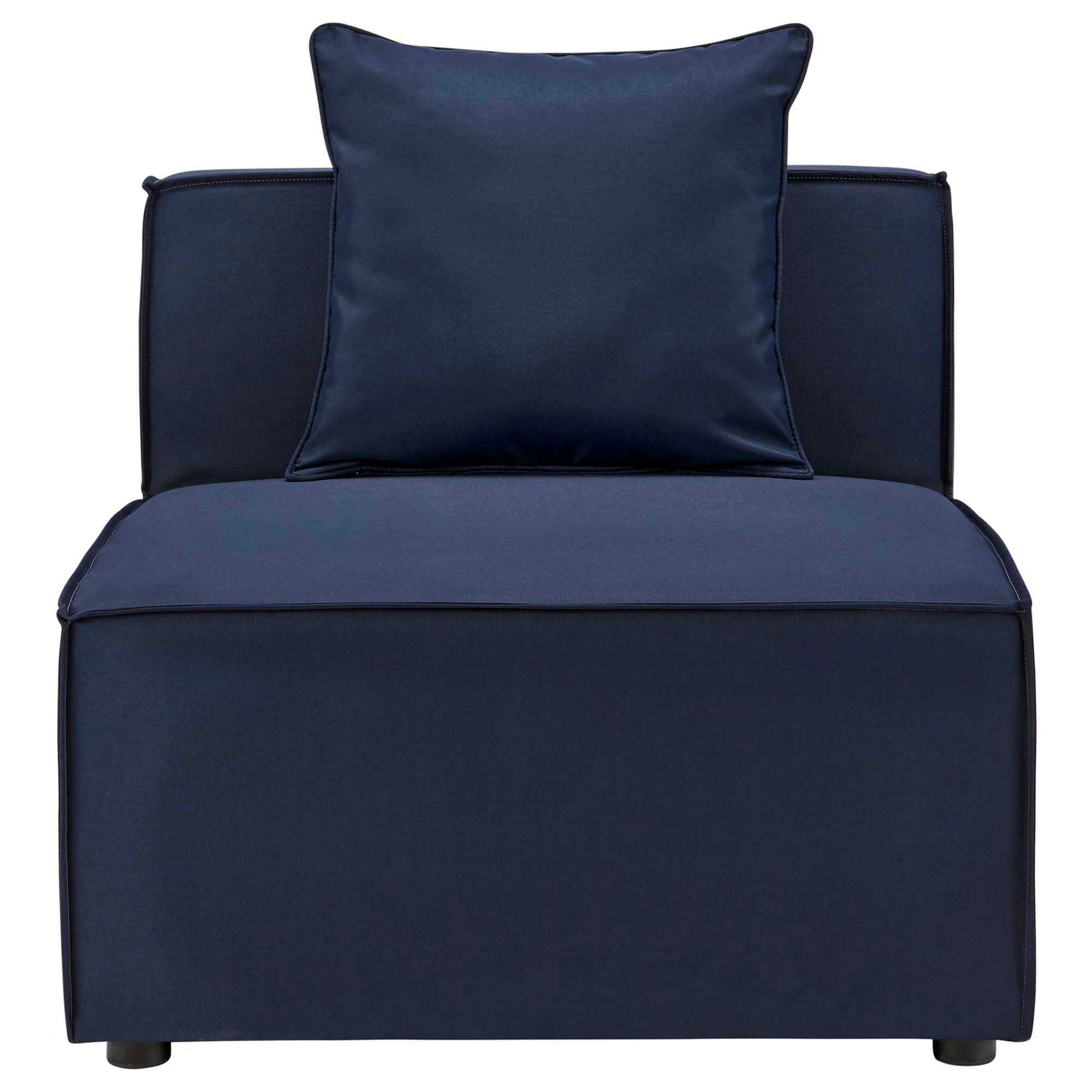 Alt View 2. Modway - Saybrook Outdoor Patio Upholstered Sectional Sofa Armless Chair by Modway - Navy Blue.