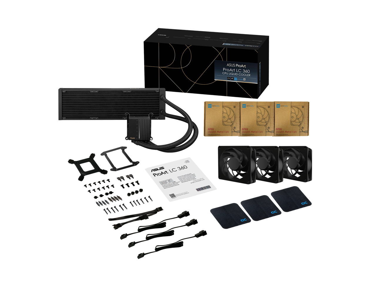 ASUS ProArt ProArt LC 360 CPU Liquid Cooler

APEX Stealth Metal Fan

APEX Stealth Metal Fan

APEX Stealth Metal Fan

ASUS ProArt LC 360