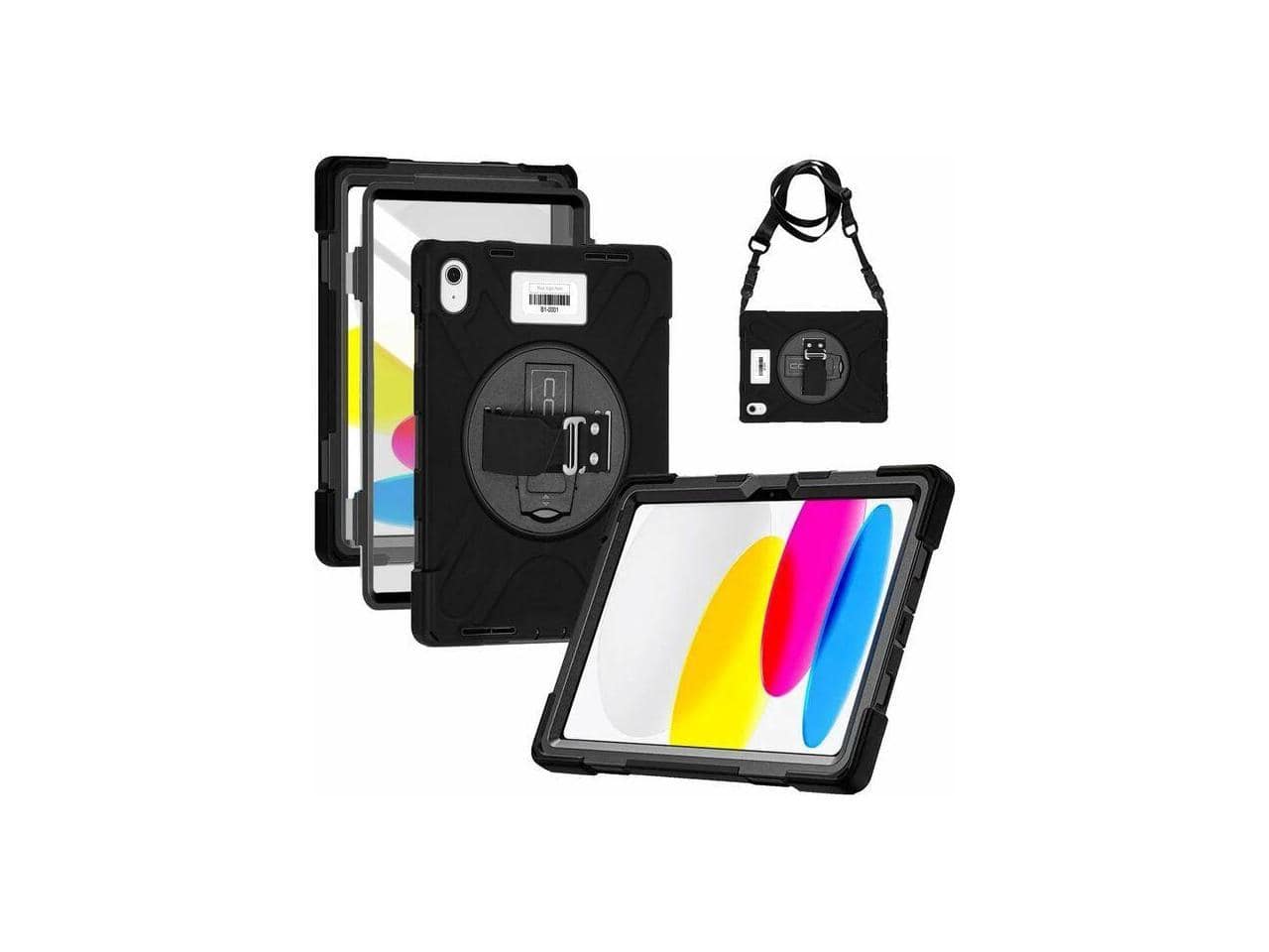 CODi - Rugged Case with Integrated Screen Protector for iPad 11” (A16) & iPad 10.9” (10th Generation) - Black