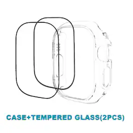 Stock Preferred - Case for Apple Watch Ultra 49mm Case + 2 Tempered Glass - Hard Clear