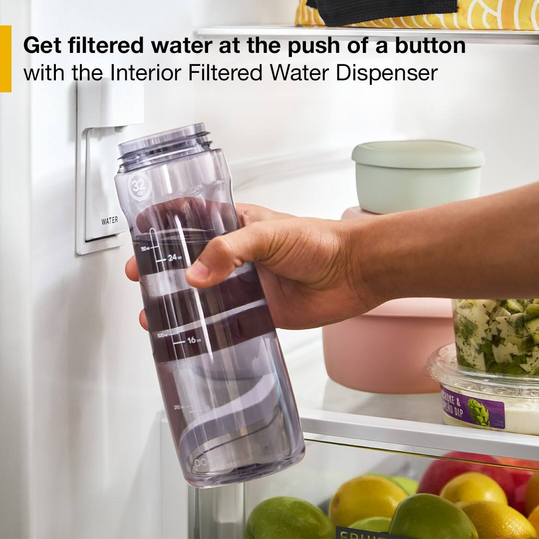 Get filtered water at the push of a button with the Interior Filtered Water Dispenser
