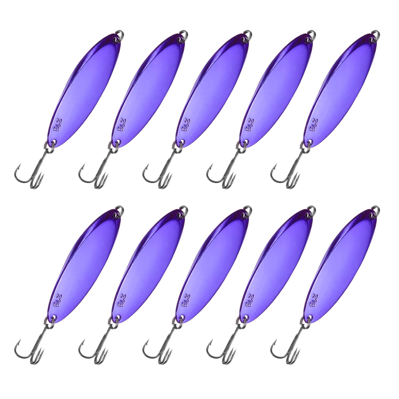 Unique Bargains - Fishing Spoons Lures, Metal Saltwater Treble Trout Lures Jigging Spoon Casting Spinner Baits 10pcs 3/4 oz - Purple price history on PriceWatchPro