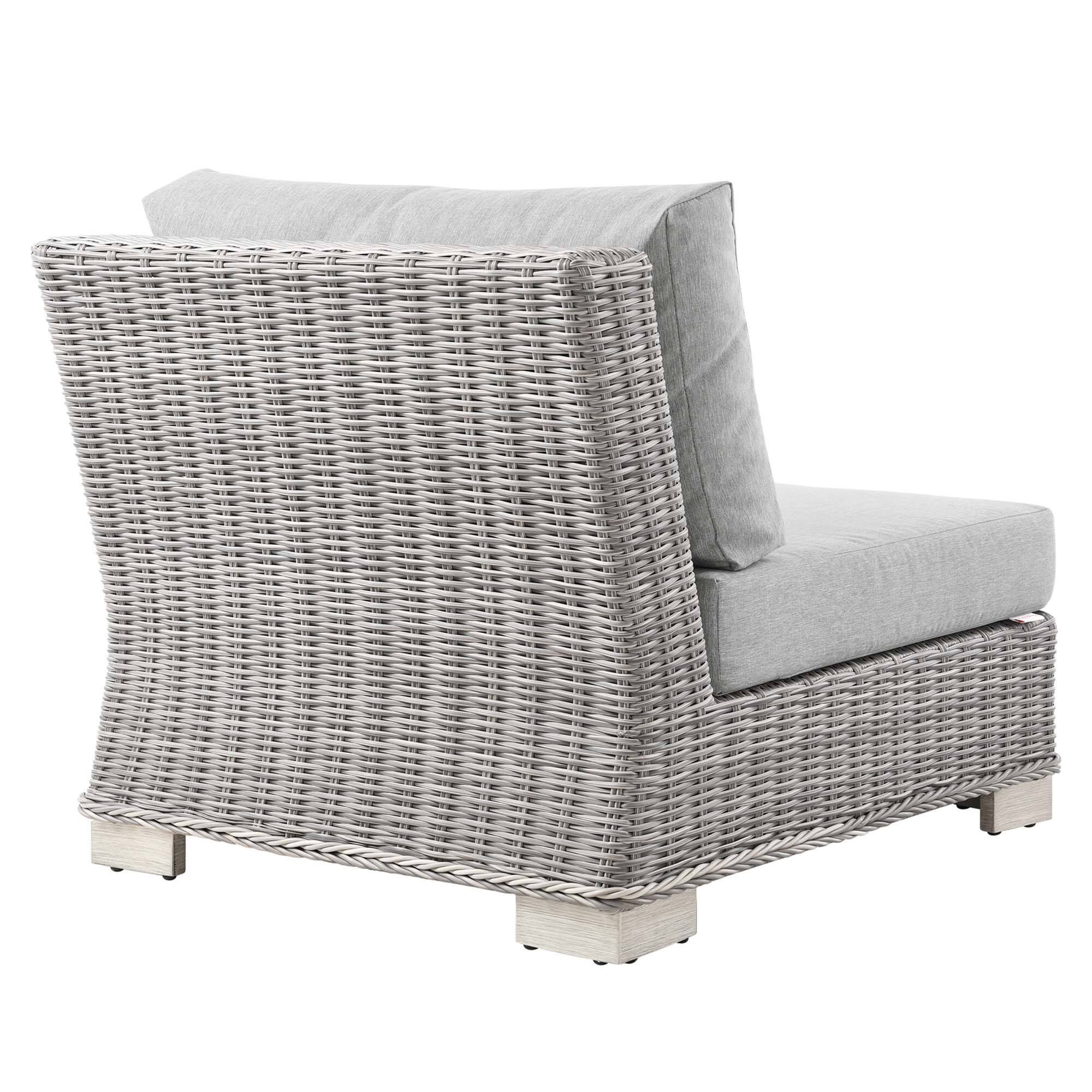 Alt View 2. Modway - Conway Outdoor Patio Wicker Rattan Armless Chair by Modway - Light Gray Gray.