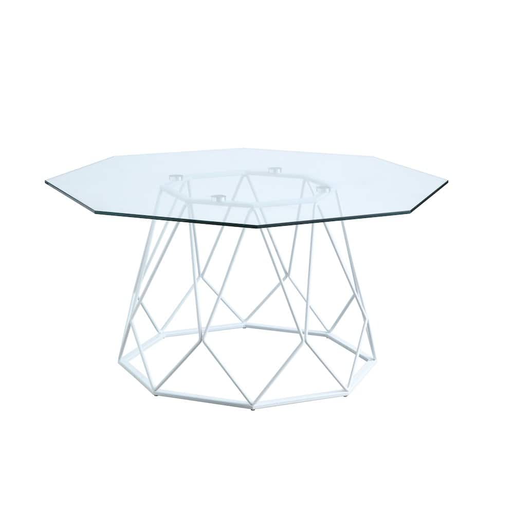 Furniture of America - Growder Contemporary Glass Top Coffee Table - White