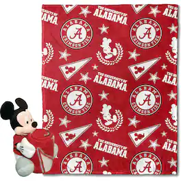 Northwest - Alabama Crimson Tide Mickey Hugger Pillow & Silk Touch Throw Set - Multicolor