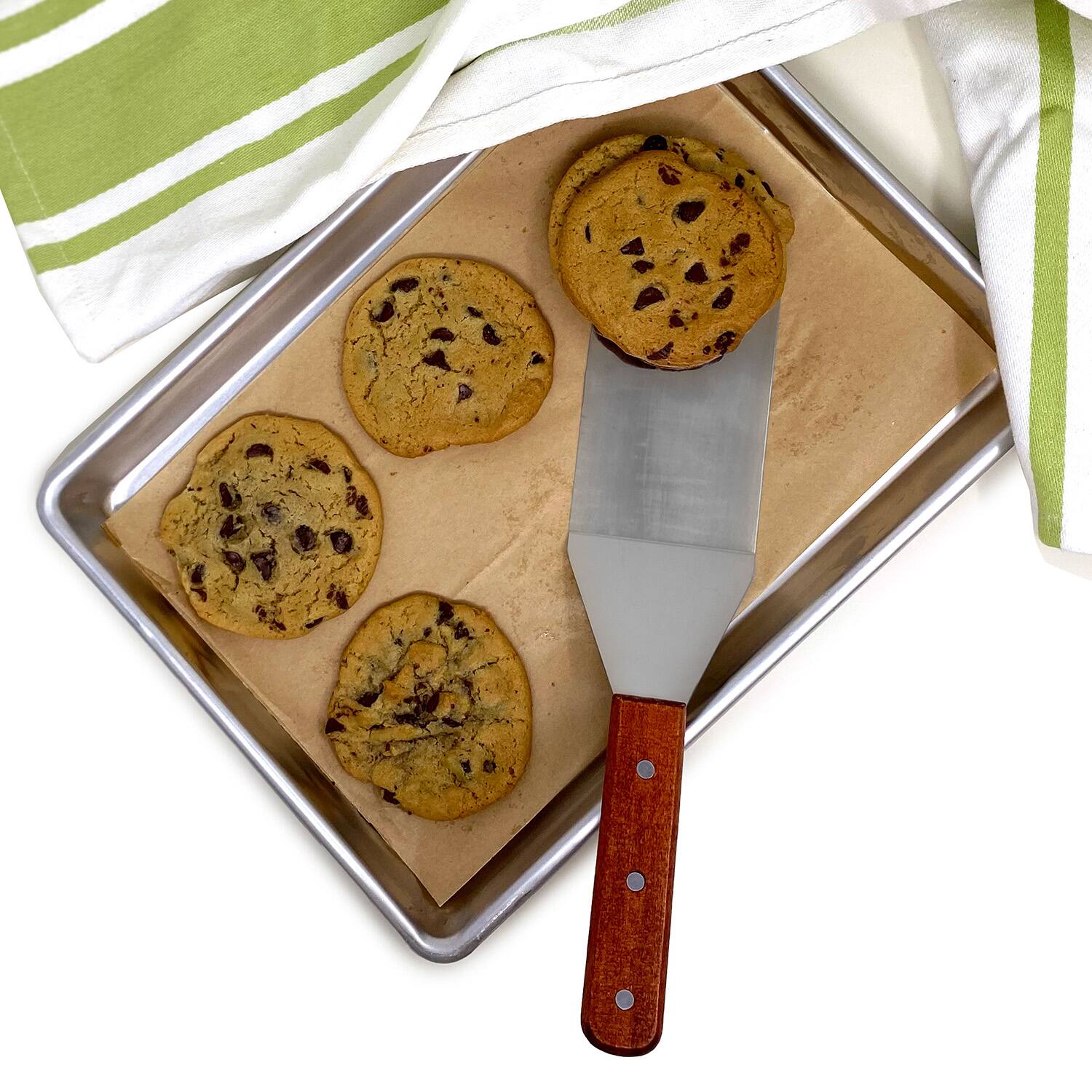 Alt View 2. Norpro - Stainless Steel Scraper Spatula with Mahogany Handle, 12-Inch - Silver.