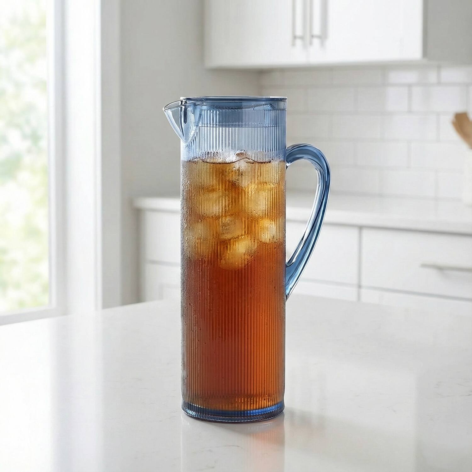 Left. Jay Import - Indigo Blue Acrylic Pitcher 50.72 OZ. - Blue.