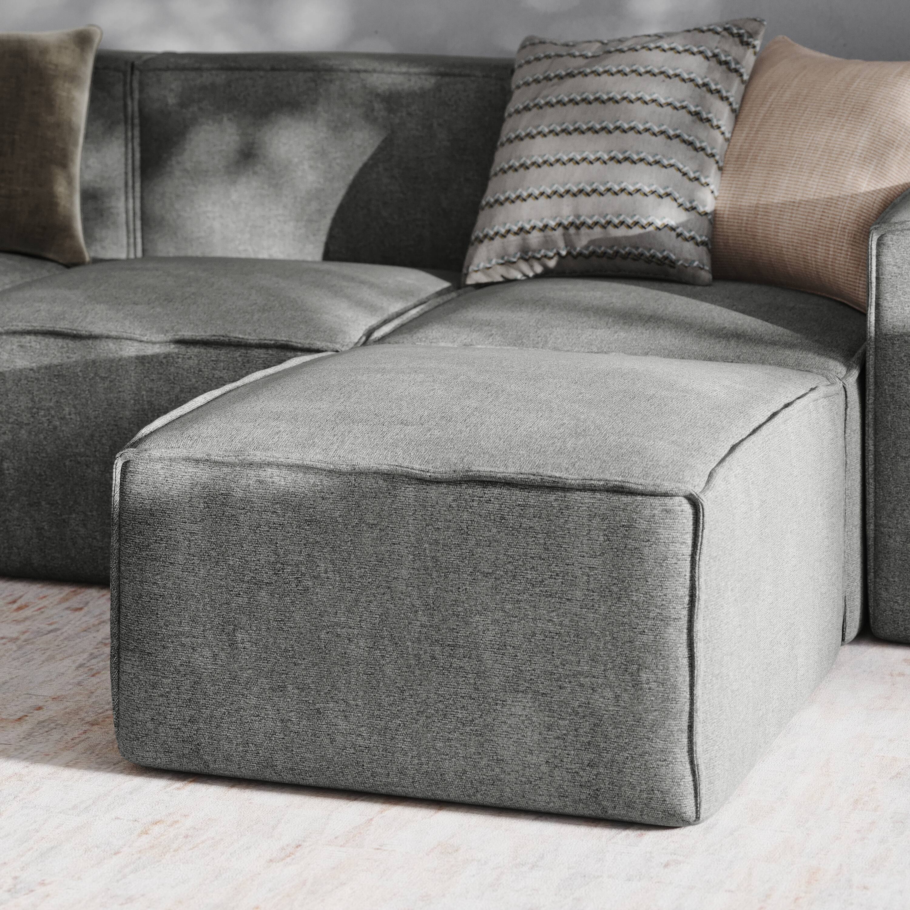 Alt View 3. Emma + Oliver - Farmount Modular Ottoman Footrest - Dark Gray.