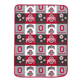Pegasus - Ohio State Buckeyes 66" x 95" Oversized Graphic Grid Ultra Cozy Blanket - Multicolor