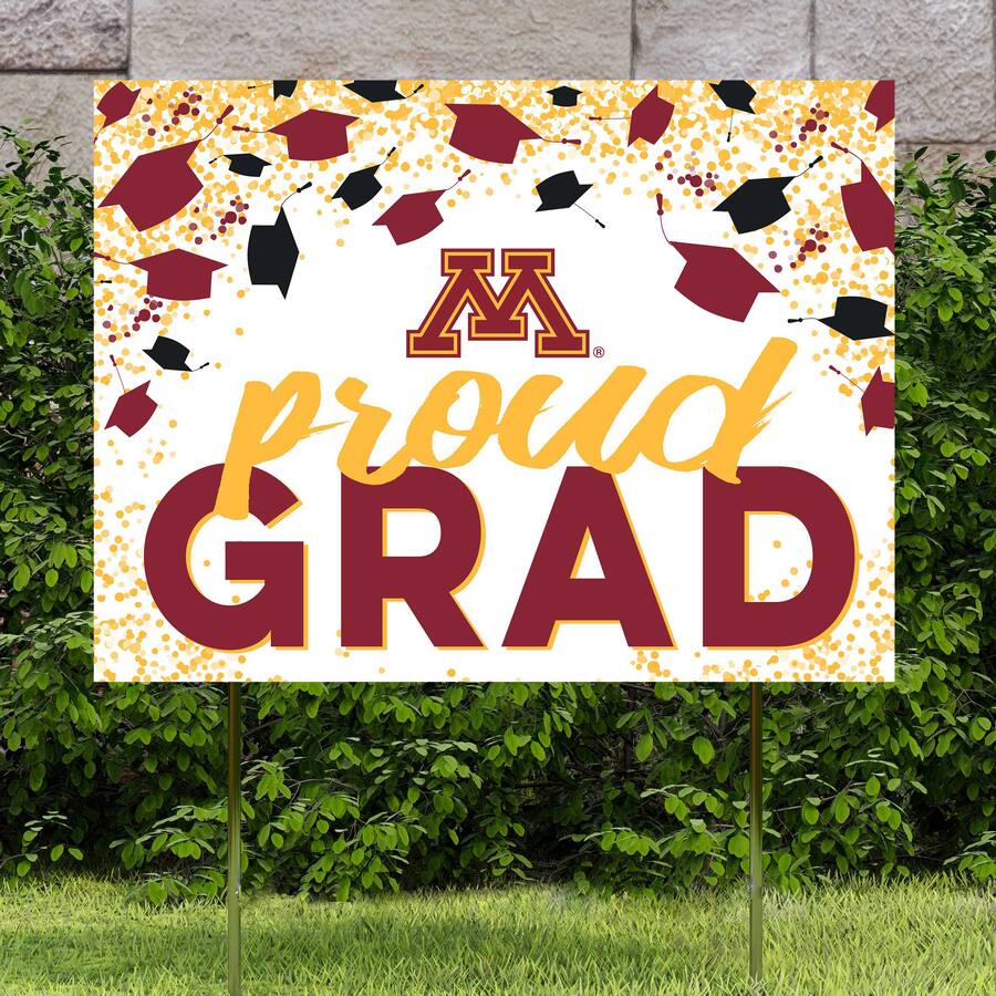 Jardine Minnesota Golden Gophers 18'' x 24'' Grad Yard Sign White ...