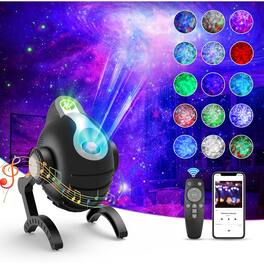 ACJPR - Star Galaxy Projector for Bedroom, Robot Dog Night Light with Starry Nebula, Bluetooth Speaker, Timer, Remote