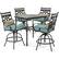 Front. Hanover - Montclair 5-Piece High-Dining Patio Set with 4 Swivel Chairs and a 33-In. Counter-Height Dining Table - Ocean Blue/Brown.