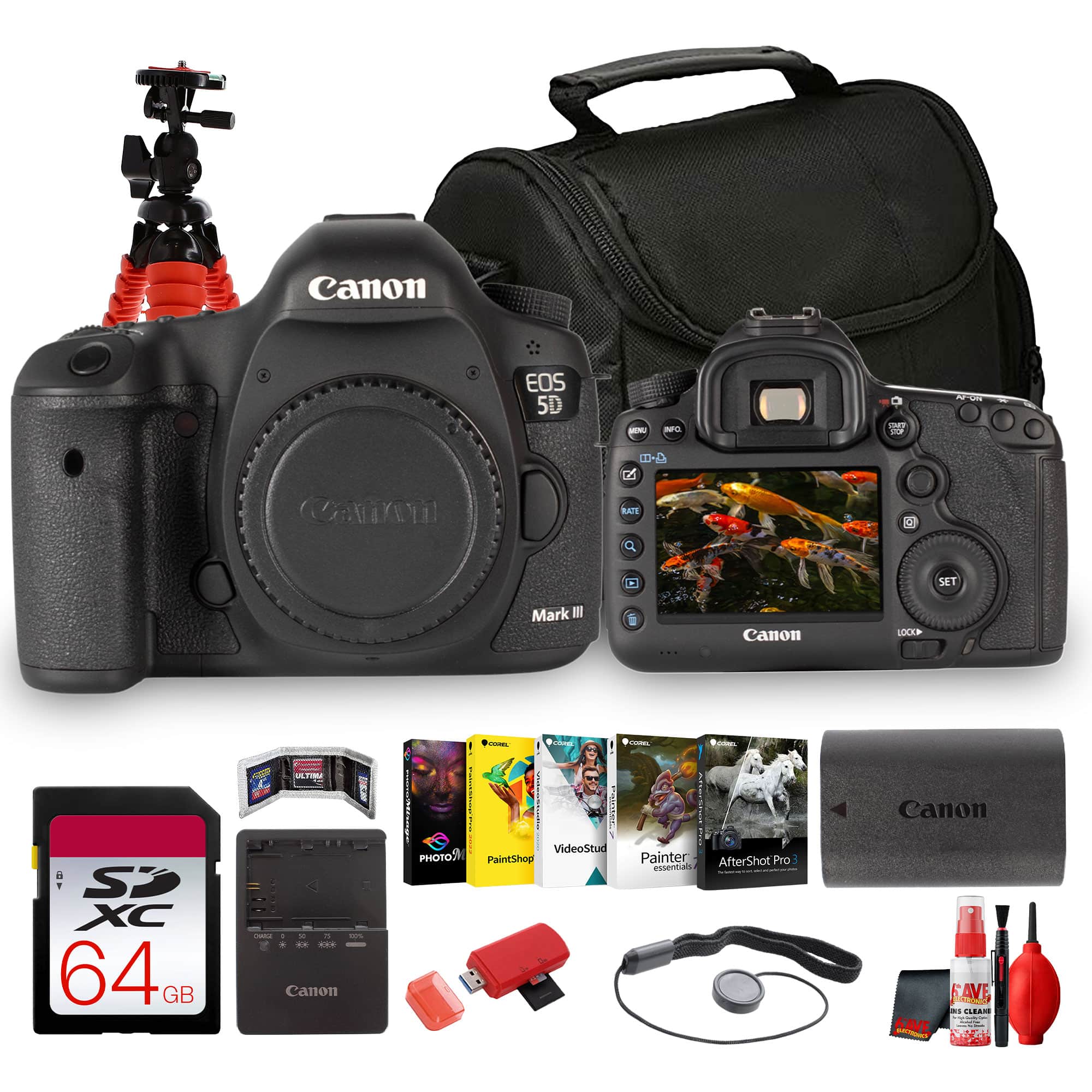 Canon EOS 5D Mark III DSLR Camera Body 22.3MP Full Frame Bundle