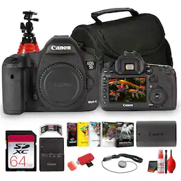 Canon - EOS 5D Mark III Camera Body Only, Full Frame 22.3MP DSLR, 61-Point AF, Dual Card Slots Starter Bundle