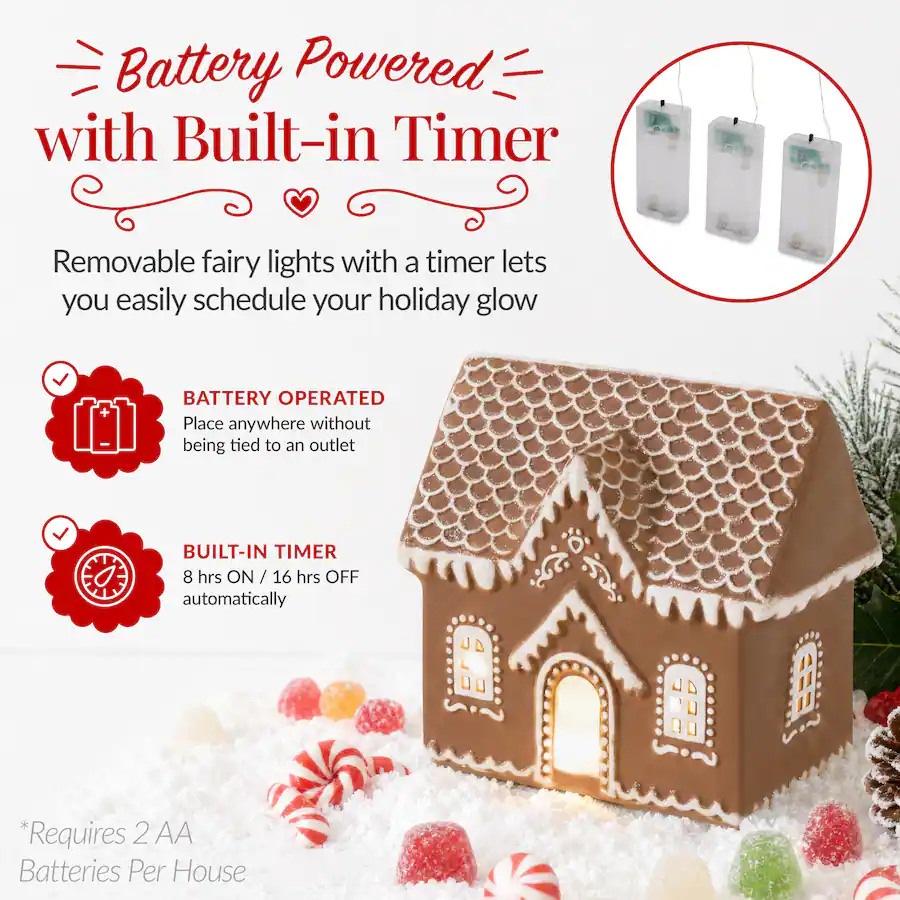 Beast Choice Best Choice Products Ceramic Gingerbread House Lighted Christmas Decor ...