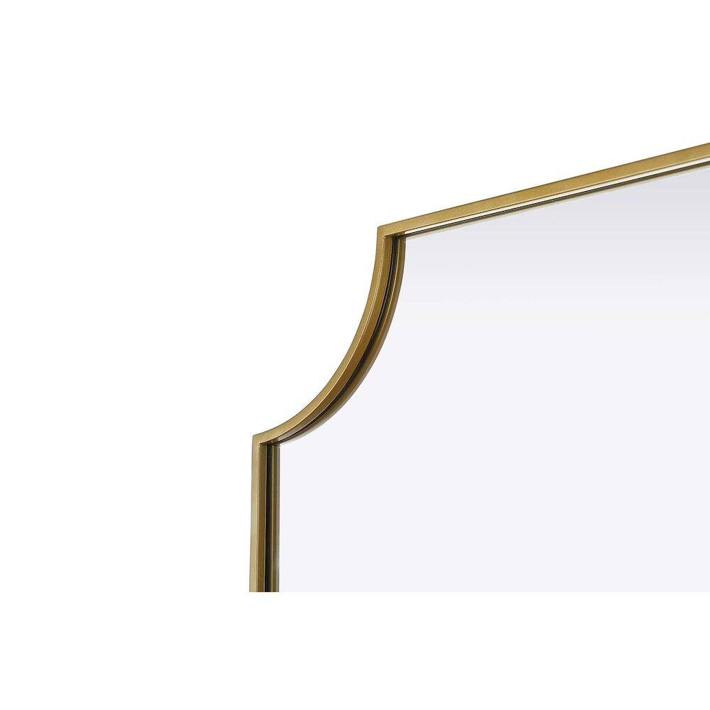 Back. Elegant Kitchen and Bath - Notched Metal Mirror 27x42 inch in Brass - Brass.