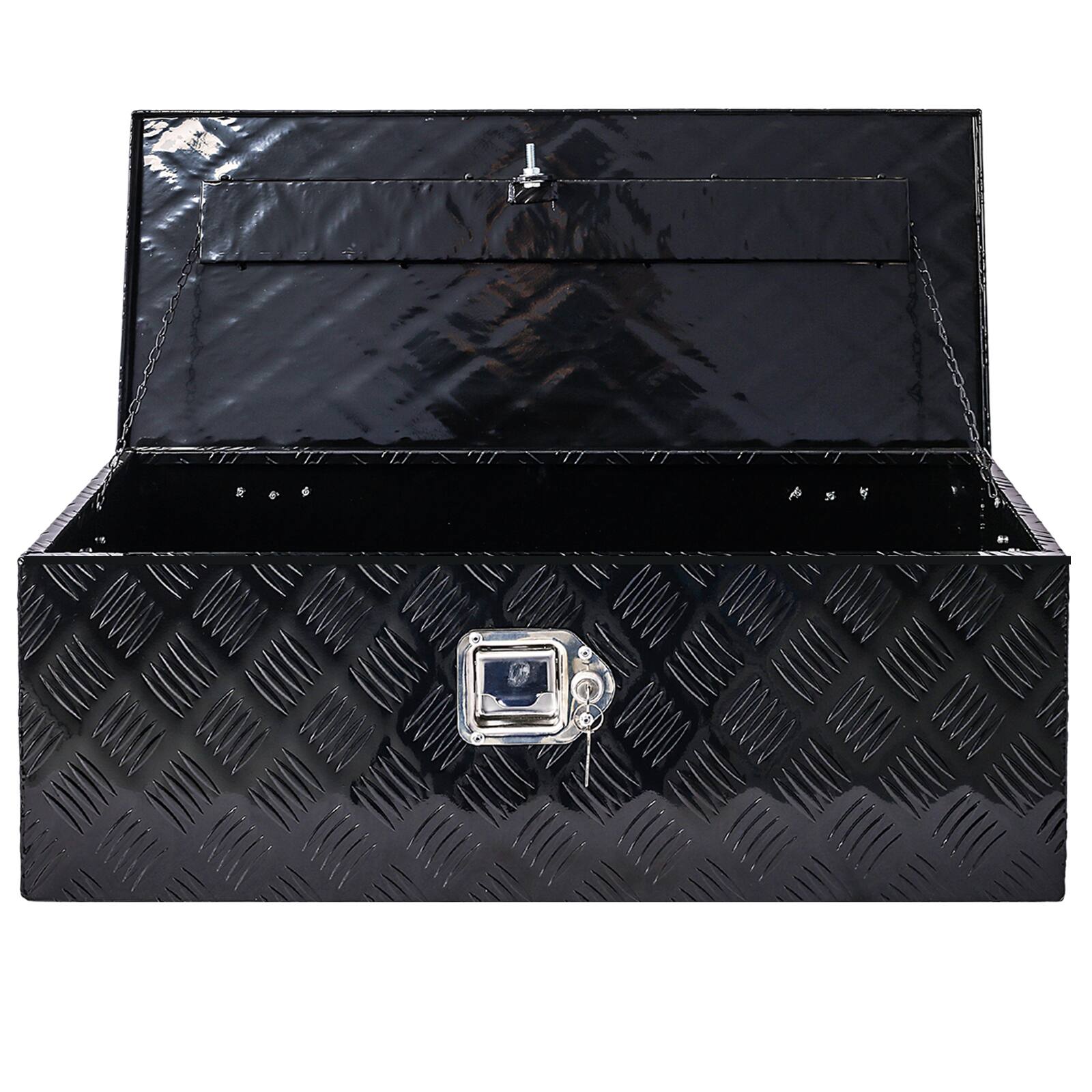 Back. APRILSOUL - 30 Inch Aluminum Truck Tool Box Lightweight Corrosion Resistant Versatile Mounting - Black.