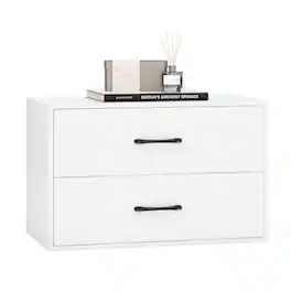 Ecooso - 2-Drawer Stackable Dresser Storage Cabinet Organizer with Handles for Small Space - White