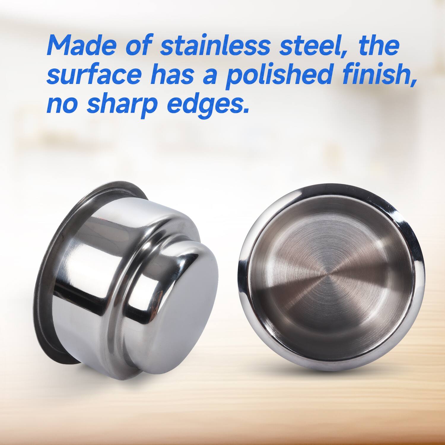 Made of stainless steel, the surface has a polished finish, no sharp edges.