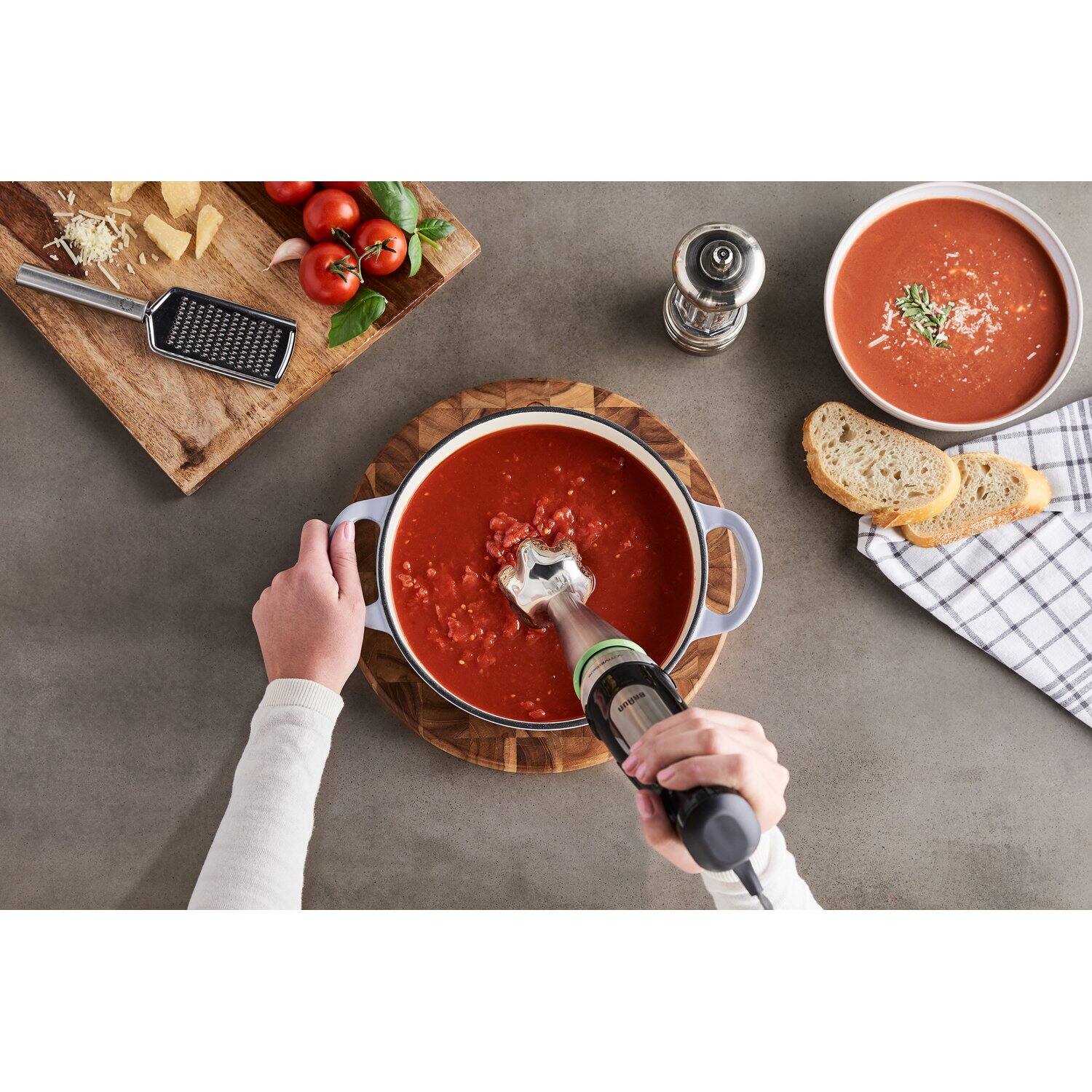 Alt View 12. Braun - MultiQuick Smart-Speed Hand Blender with 500 Watts of Power, Whisk, Masher, and 6-Cup Food Processor - Stainless Steel.