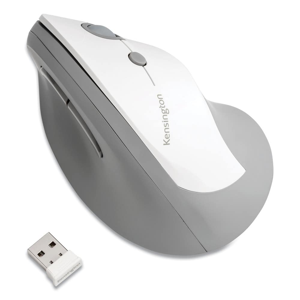 Kensington - K75520WW Pro Fit Ergo Vertical Wireless Mouse for Right Hand Use - Wireless - Gray