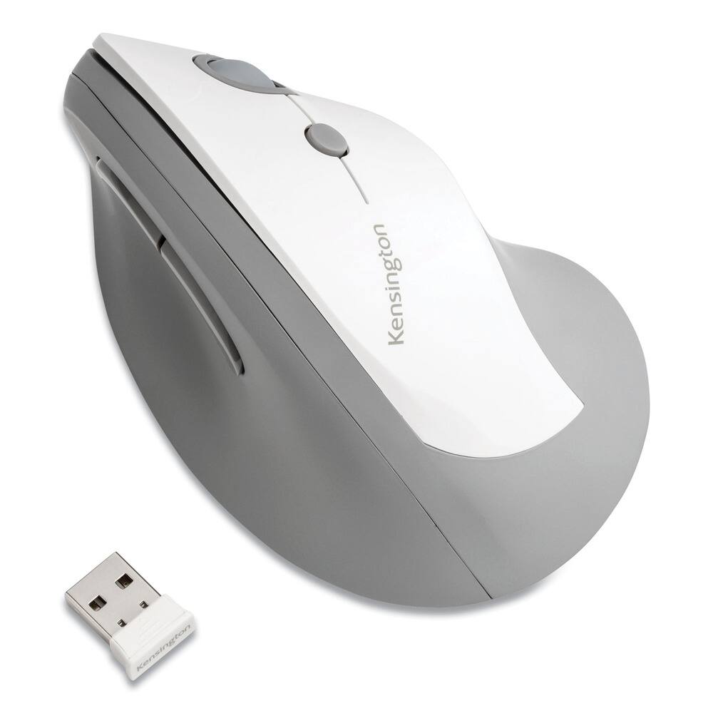 Kensington - K75520WW Pro Fit Ergo Vertical Wireless Mouse for Right Hand Use - Wireless - Gray