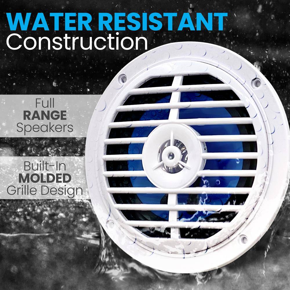 WATER RESISTANT Construction

Full RANGE Speakers

Built-In MOLDED Grille Design