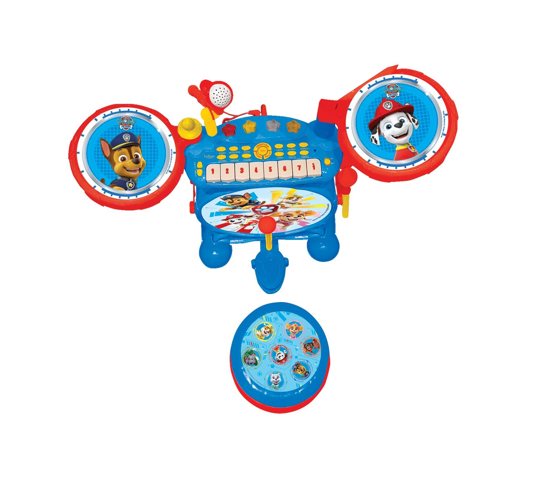 Alt View 4. Lexibook - Paw Patrol My Rock Band Electronic Luminous Drums Set with Seat.