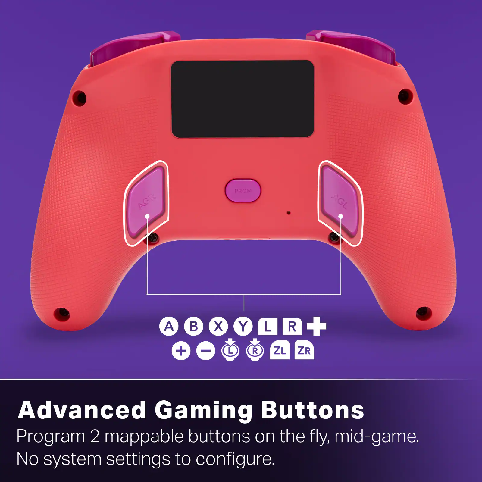 Advanced Gaming Buttons  
Program 2 mappable buttons on the fly, mid-game.  
No system settings to configure.