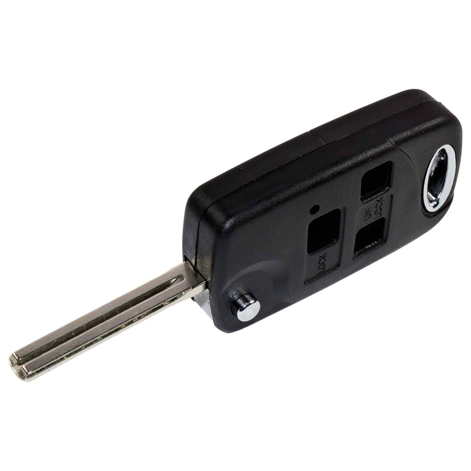 Back. HQRP - Flip Folding Key Fob Shell Case 3-Button with Uncut Blade for Lexus RX300 RX330 RX350 - Black.