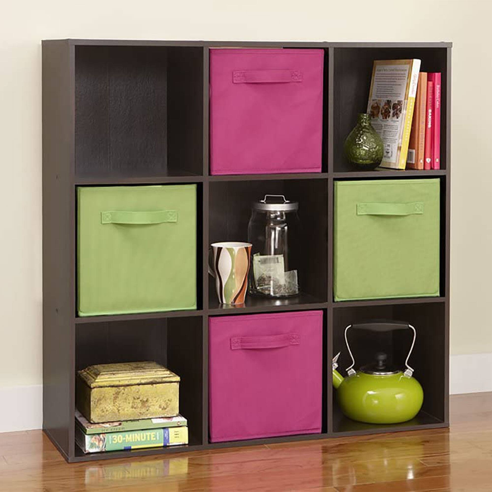 Alt View 10. ClosetMaid - ClosetMaid 9 Cube Wood Stackable Open Bookcase Display Shelf Organizer, Espresso - Espresso.