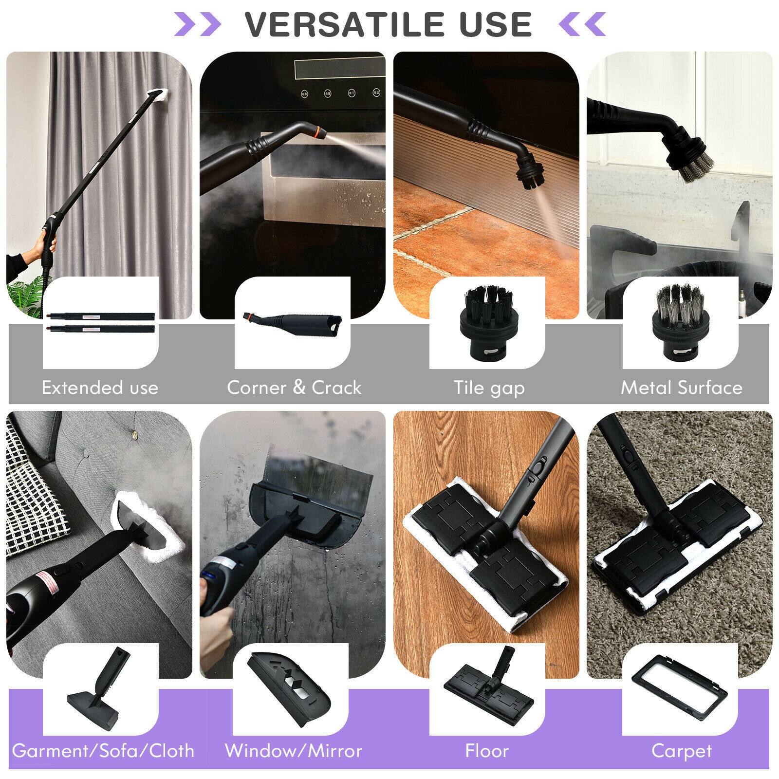 >> VERSATILE USE <<

Extended use
Corner & Crack
Tile gap
Metal Surface
Garment/Sofa/Cloth
Window/Mirror
Floor
Carpet