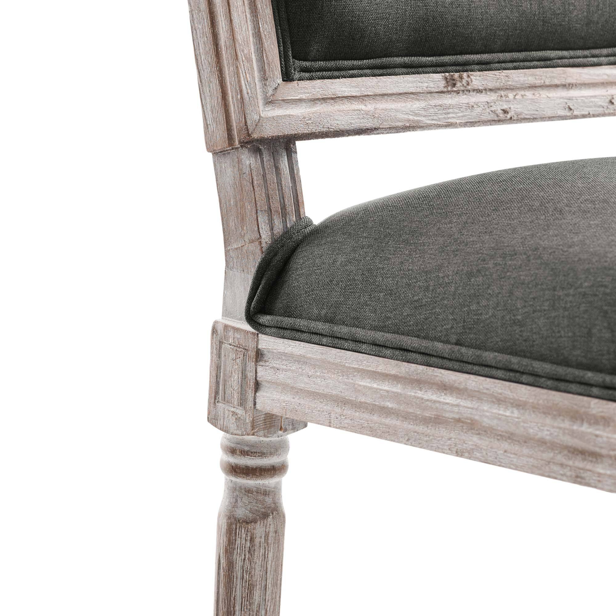 Alt View 4. Modway - Court French Vintage Upholstered Fabric Dining Side Chair by Modway - Natural Gray.