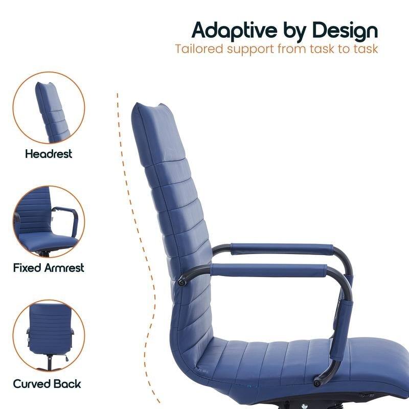 Adaptive by Design  
Tailored support from task to task  

Headrest  
Fixed Armrest  
Curved Back