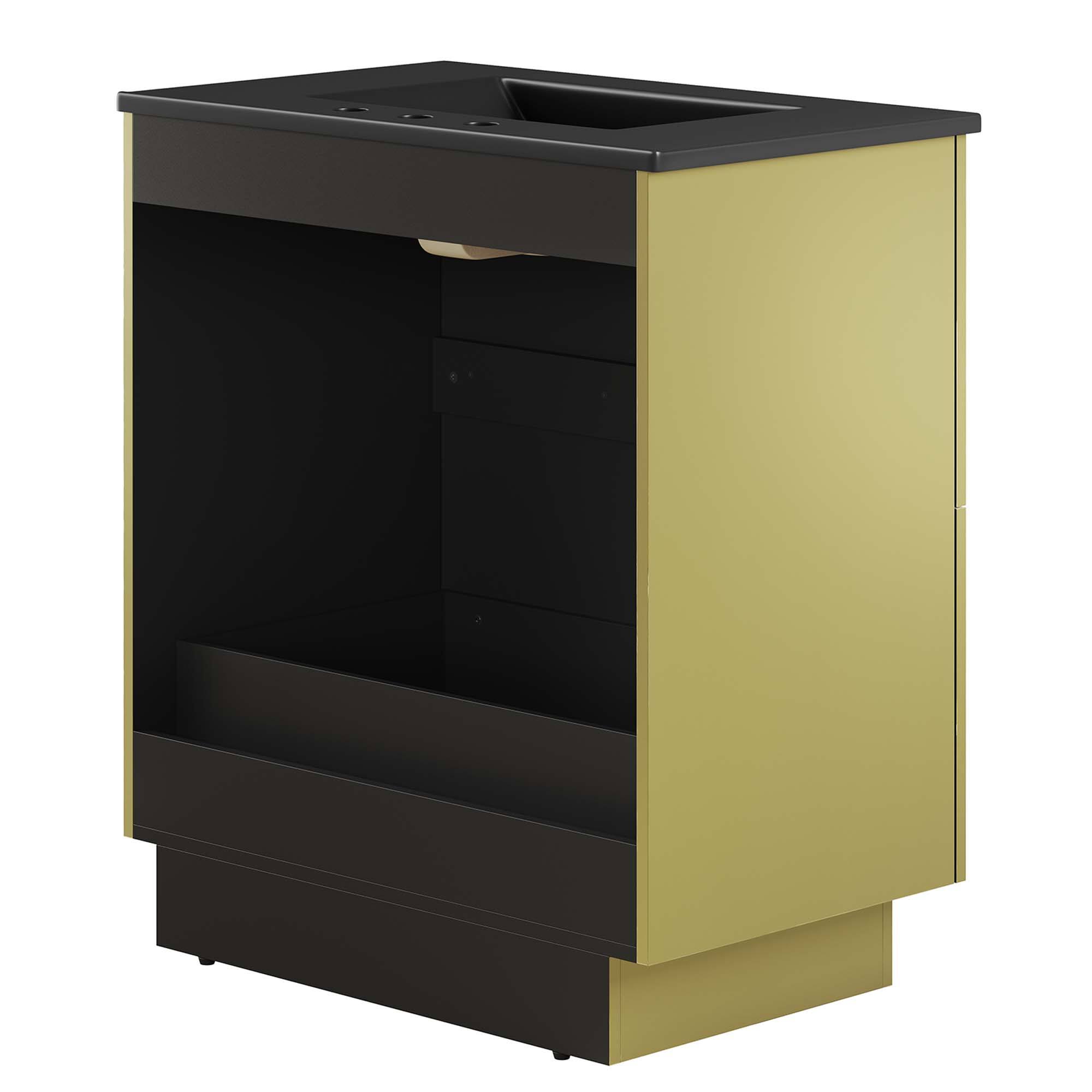 Alt View 3. Modway - Quantum Bathroom Vanity Basin Included by Modway - Black Gold.