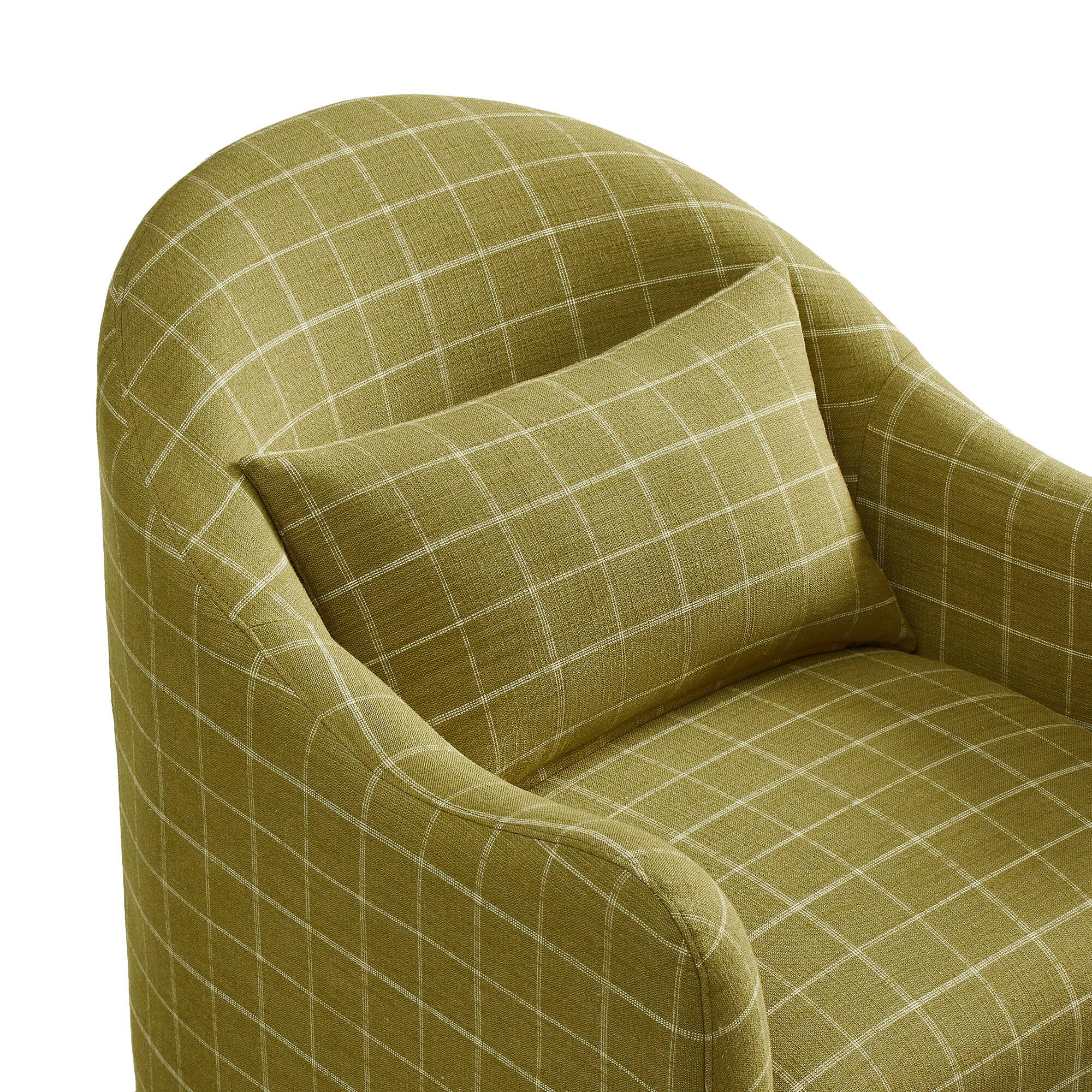Alt View 5. Modway - Bardot Linen Blend Accent Chair by Modway - Artichoke Windowpane Check.