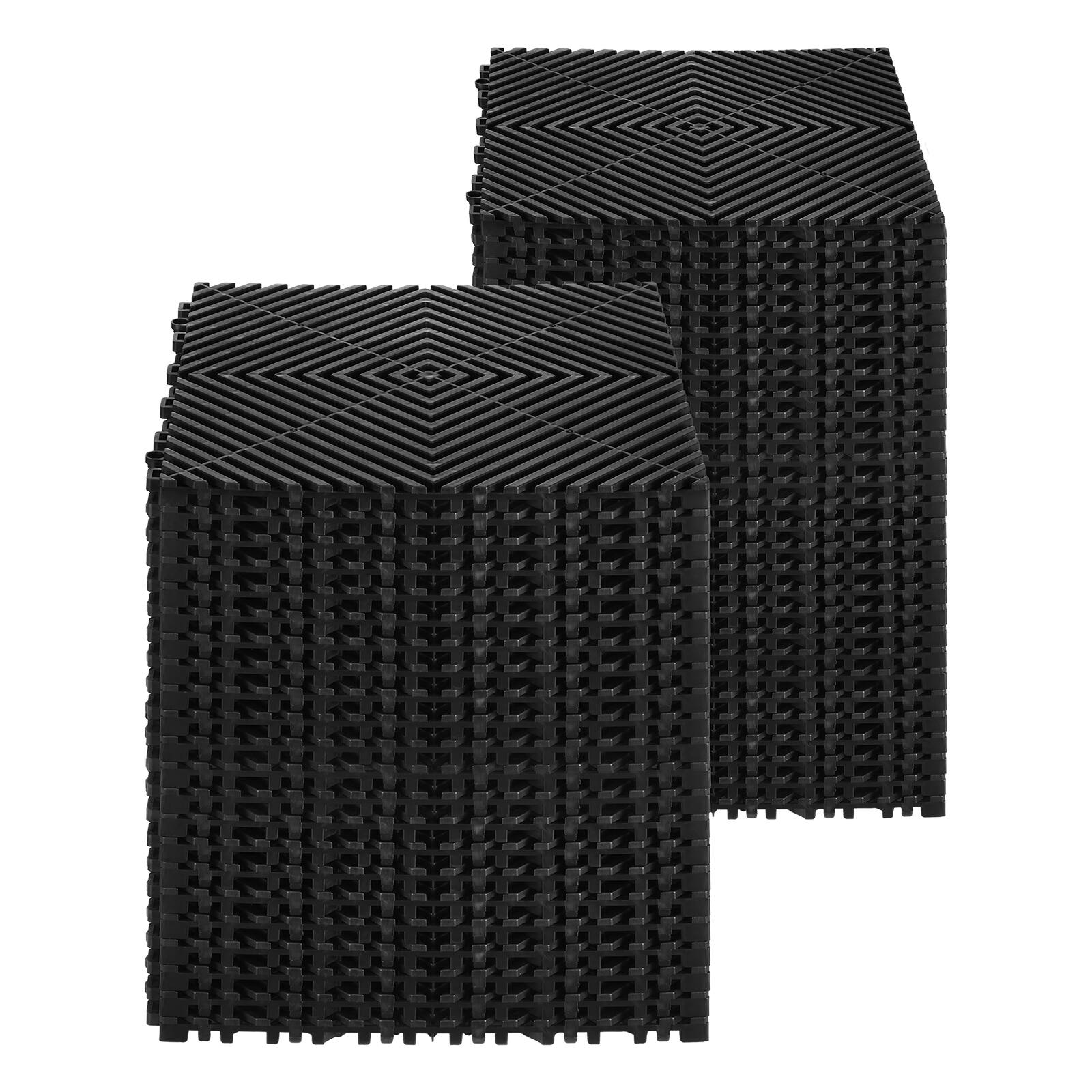 Alt View 5. VEVOR - Interlocking Drainage Mat, 12” x 12” Modular Interlocking Cushion, 50 Pcs Splicing Drainage Mats, Non-Slip Shower Mat - Black.