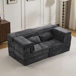 Boyel Living - Compressed Memory Foam Loveseat Sofa Bed - Dark Gray