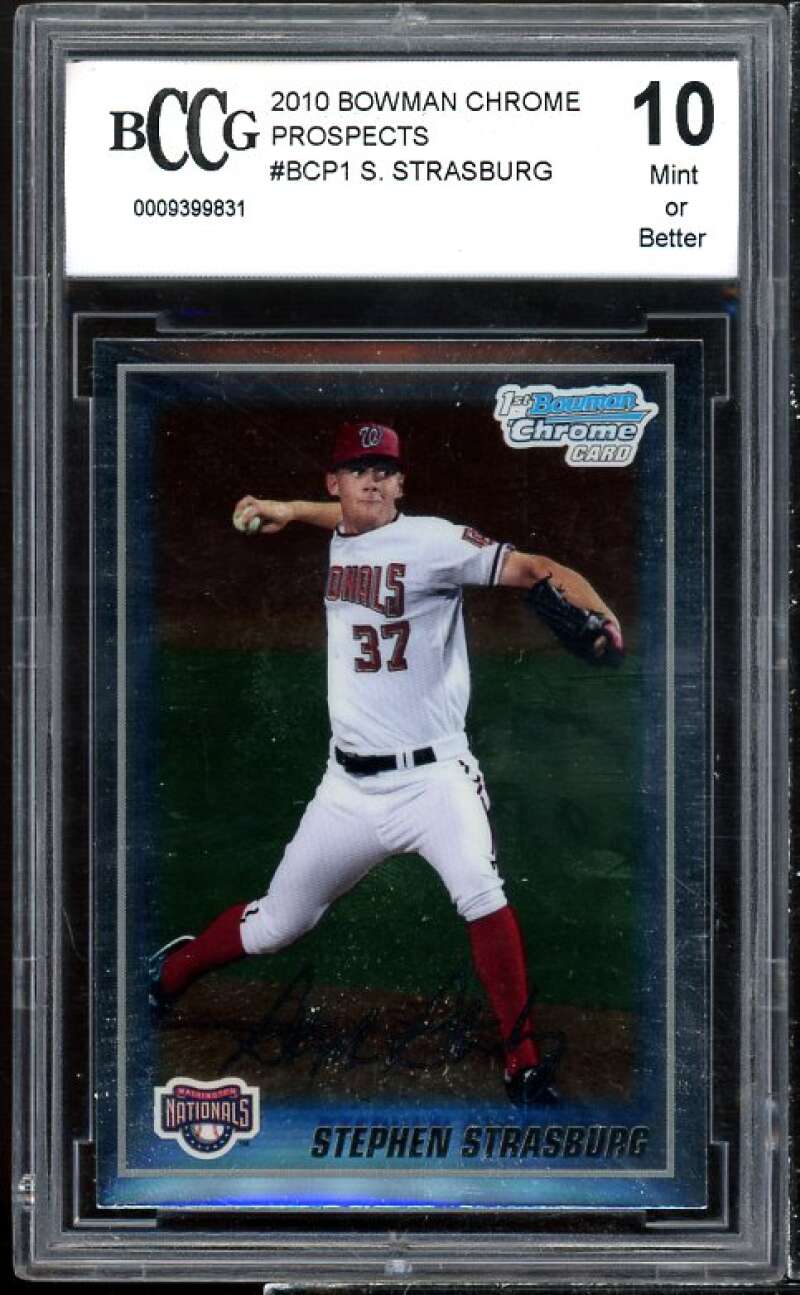 2010 Bowman Chrome BCCG Prospects 10 #BCP1 S. Strasburg Mint 0009399831 or Better

Bowman Chrome Card DNALS 37 Nationals Stephen Strasburg